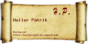 Haller Patrik névjegykártya
